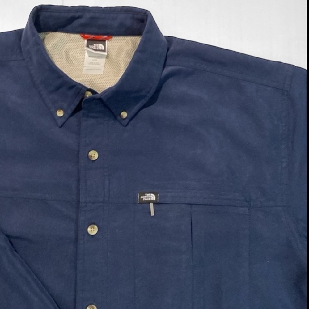 The North Face Blue Button-Down Shirt Size large
